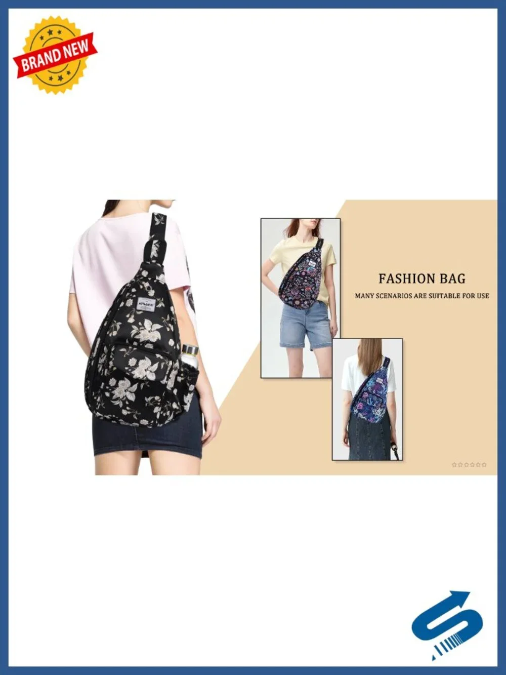 Water-Resistant Sling Backpack for Women Crossbody Adjustable Anti-Theft Travel